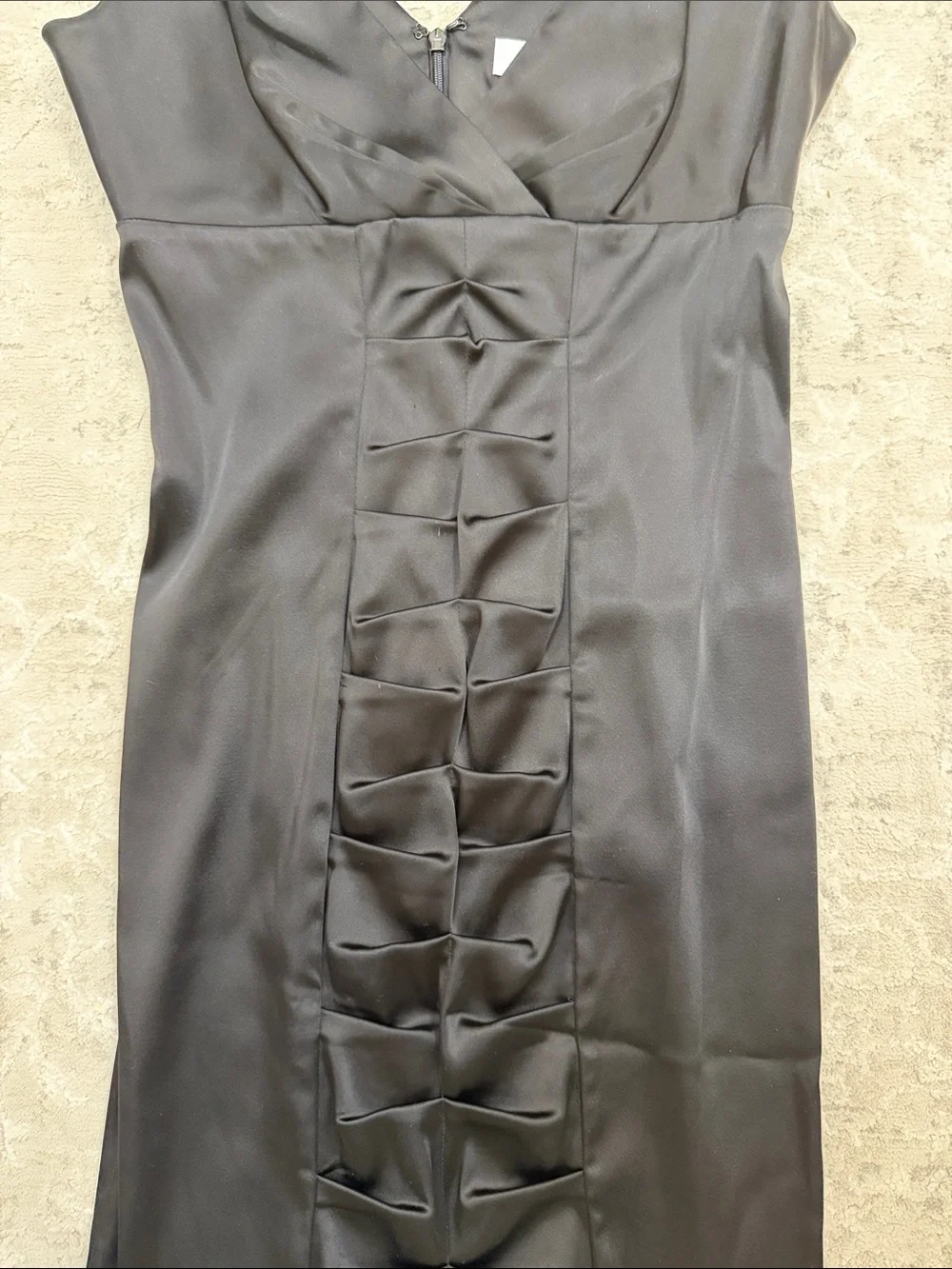 Calvin Klein Black Sleeveless V-Neck short fitted Dress with Front Bow Detail